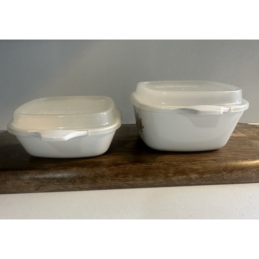 Set 2 Petite Corning Ware Spice of Life 1 3/4 & 2 3/4 Glass W/Plastic Lids USA - Picture 13 of 13